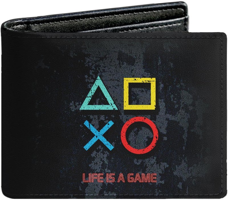 WRIGAEL Credit Card Holder Wallet Rfid Blocking Kids Boys Bifold Teen Cool Cute for Cash with ID Window Cardholder Teenage Teenager, Game - Image 1